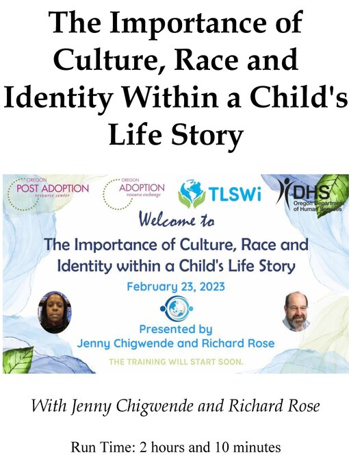 Title details for The Importance of Culture, Race and Identity Within a Child's Life Story Webinar by Jenny Chigwende - Available